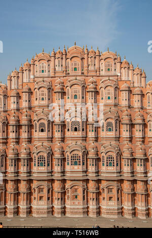 L'Inde, Rajasthan, Jaipur, Hawa Mahal (palais des vents) Banque D'Images