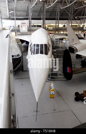 La concorde, au Musée de l'air américaine à Duxford Imperial War Museum,Cambridgeshire, Angleterre. Banque D'Images