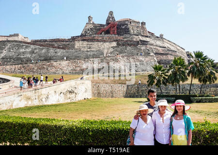 Cartagena Colombie, Castillo de San Felipe de Barajas, colline de San Lazaro, château historique de forteresse coloniale, site du patrimoine mondial, hispanique latin Latino ethni Banque D'Images