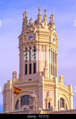 Torre del Palacio de las comunicaciones (Ayuntamiento de Madrid). Madrid. España Banque D'Images