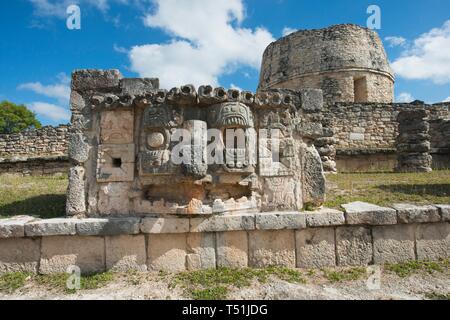 Ruines Maya Mayapan, Yucatan, Mexique Banque D'Images