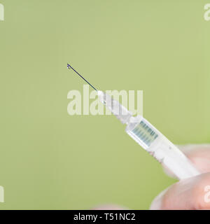 Seringue, se concentrer sur la pointe. Banque D'Images