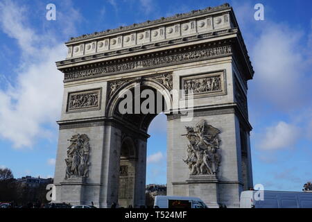 L'arc de triomphe à Paris. Banque D'Images