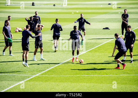 Turin, Italie. Apr 15, 2019. Blaise Matuidi au cours de la session de formation de la Juventus avant le match de la Ligue des Champions contre la Juventus FC Ajax.Italie, Turin, Allianz Stadium. 15 avril 2019 Credit : Alberto Gandolfo/Pacific Press/Alamy Live News Banque D'Images