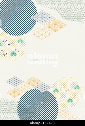 Vecteur modèle japonais. Les éléments de géométrie arrière-plan. Circle page couverture. Modèle japonais. Illustration de Vecteur