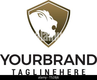 Logo tigre shield concept design template vector Illustration de Vecteur