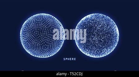 La sphère composé de points. 3d abstrait globe grille pour la conception. Technologie concept. Vector illustration. Illustration de Vecteur