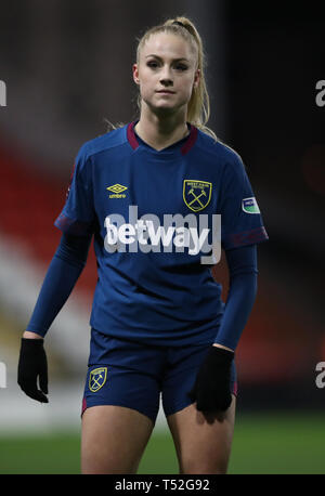 Photo de fichier en date du 09-01-2019 de West Ham United, Alisha Lehmann, qui a été proposé pour les jeunes femmes de PFA Player de l'année. Banque D'Images