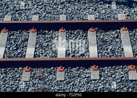Vieux raildroad piste dans la station sur la rue Banque D'Images
