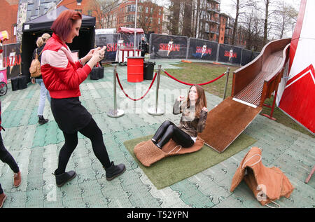 DC lancer le premier super-fête foraine sur la rive sud de Londres pour fêter la sortie du nouveau film de super-héros Shazam ! Où : London, Royaume-Uni Quand : 20 Mar 2019 Crédit : Andrew Fosker PinPep/WENN.com/ Banque D'Images