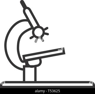 Ligne Microscope Icône noire Illustration de Vecteur