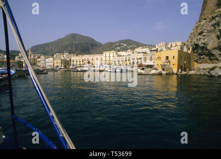 L'île de Lipari, les îles Eoliennes, Sicile, province de Messine (Sicile), Italie Banque D'Images