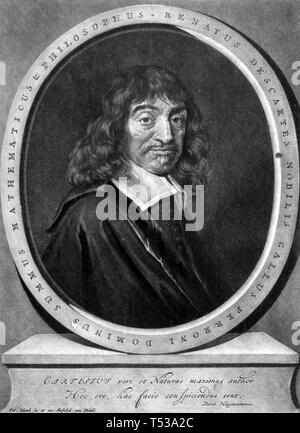 RENÉ Descartes (1596-1650) philosophe et mathématicien français Banque D'Images