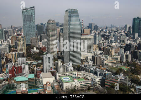 TOKYO, JAPON - 25 mars 2019 - vue aérienne sur Tokyo à partir de la Tour de Tokyo Banque D'Images