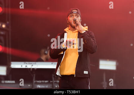 Le Danemark, Roskilde - Juillet 5, 2018. Le rappeur américain 6manque effectue un concert live au cours de la Danish music festival Festival de Roskilde en 2018. (Photo crédit : Gonzales Photo - Bo Kallberg). Banque D'Images