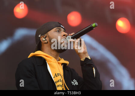 Le Danemark, Roskilde - Juillet 5, 2018. Le rappeur américain 6manque effectue un concert live au cours de la Danish music festival Festival de Roskilde en 2018. (Photo crédit : Gonzales Photo - Bo Kallberg). Banque D'Images