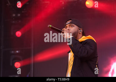 Le Danemark, Roskilde - Juillet 5, 2018. Le rappeur américain 6manque effectue un concert live au cours de la Danish music festival Festival de Roskilde en 2018. (Photo crédit : Gonzales Photo - Bo Kallberg). Banque D'Images