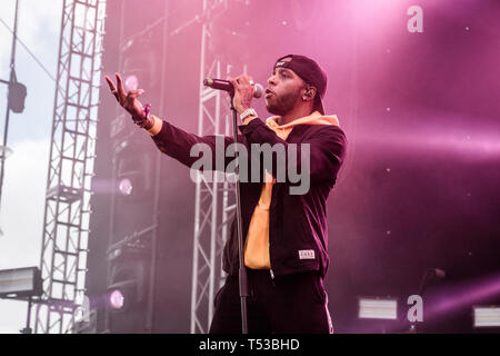 Le Danemark, Roskilde - Juillet 5, 2018. Le rappeur américain 6manque effectue un concert live au cours de la Danish music festival Festival de Roskilde en 2018. (Photo crédit : Gonzales Photo - Bo Kallberg). Banque D'Images