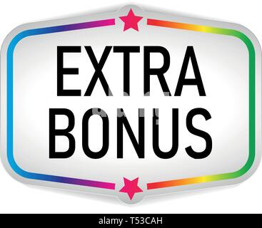 Extra bonus tag label color vecteur web Illustration de Vecteur