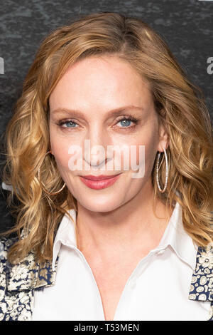 NEW YORK, NY - 15 avril : Tony Goldwyn Uma Thurman et assister à la Netflix Saison 1 chambres à Metrograph Premiere de New York le 15 avril 2019 à New Yo Banque D'Images