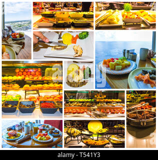 Salle à manger buffet à bord du bateau de croisière de luxe abstract Banque D'Images