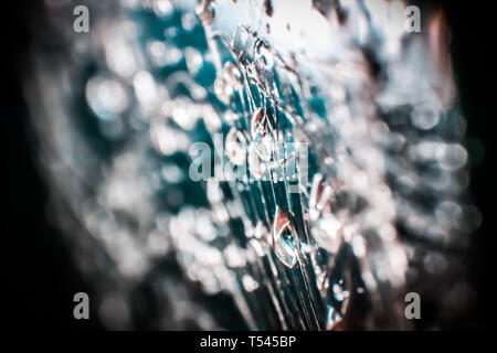 Macro photo de verre craquelé. Banque D'Images