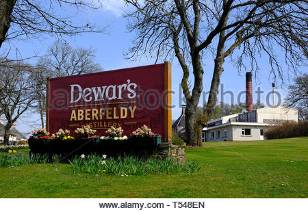 La Distillerie Aberfeldy Dewars Aberfeldy, Perthshire, Écosse Banque D'Images