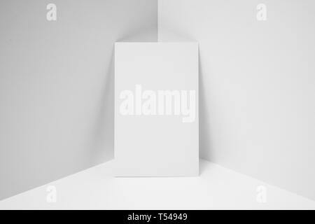 Concept Design - vue avant de carte d'affaires vertical blanc sur fond de l'espace 3D immersive, c'est réel, pas de photo 3D render Banque D'Images