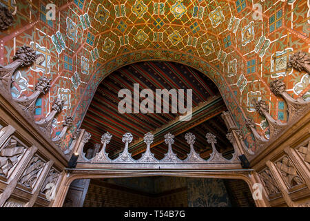 PIERREFONDS, FRANCE, Août 13, 2016 : l'intérieur et de détails de château de Pierrefonds, le 15 août 2016 à Pierrefonds, Oise, France Banque D'Images