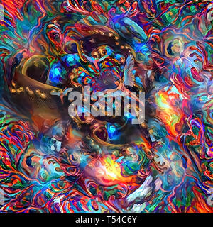 Rêves vifs. La peinture abstraite. Les Anges dans l'illusion colorée Banque D'Images