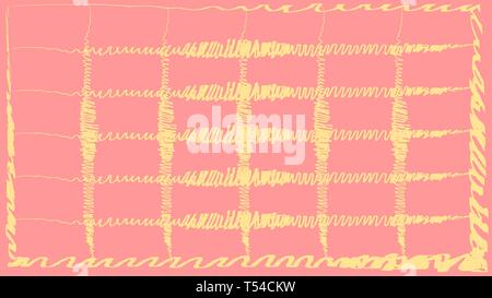 Résumé fond rose grille géométrique jaune lignes floues Illustration de Vecteur