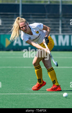 Amsterdam, Pays-Bas. Apr 21, 2019. Hockey Club Euro Cup 2019. Lieu : Wagener Stadion. Maartje Krekelaar durant la partie HC Den Bosch vs AH&BC Amsterdam. Credit : Pro Shots/Alamy Live News Banque D'Images