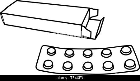 Comprimés pharmaceutiques médecine sur bachground blanc. Dessin vectoriel Illustration de Vecteur