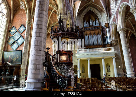 Gand, Belgique - 31 juillet 2014 : Interiors, peintures et les détails de la cathédrale Saint Michel, le 31 juillet 2014, à Gand, Belgique Banque D'Images