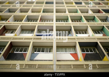 Le conçu Le Corbusier Unite d'habitation immeuble (1958), Berlin, Allemagne. Banque D'Images