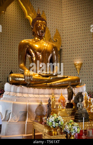 Thaïlande, Bangkok, Thanon Charoen Krung, Wat Traimit, Phra Phuttha Golden Buddha, Maha Suwana Patimakon Banque D'Images