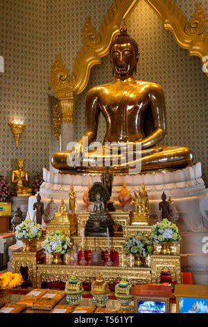 Thaïlande, Bangkok, Thanon Charoen Krung, Wat Traimit, Phra Phuttha Golden Buddha, Maha Suwana Patimakon Banque D'Images