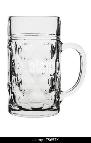 Verre de bière vide isolé sur fond blanc. fichier contient clipping path Banque D'Images