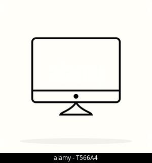 L'icône de la ligne du moniteur de l'ordinateur. symbole. Illustration vecteur eps10 Illustration de Vecteur