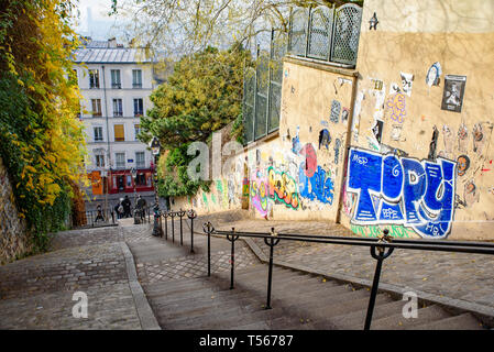 Escaliers à Montmartre, France Banque D'Images