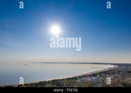 Un drone photo de la baie de Swinemünde sur l'île de Usedom Banque D'Images