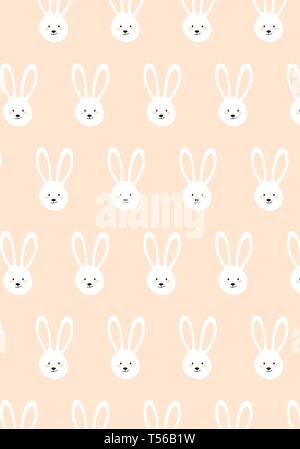 Lapin rose modèle vecteur carte bébé Illustration de Vecteur