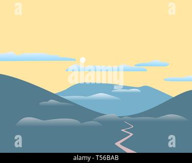 Montagnes paysage arrière-plan. Illustration de Vecteur