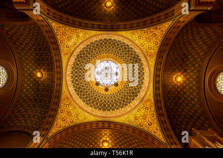 Plafond de toi Synagogue Espagnole de Prague Banque D'Images