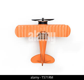 Blue Metal toy avion isolated on white Banque D'Images