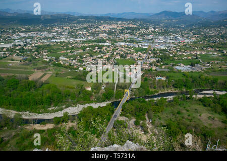 Vue depuis le panorama au-dessus des Jastres Aubenas en ardeche en france Banque D'Images