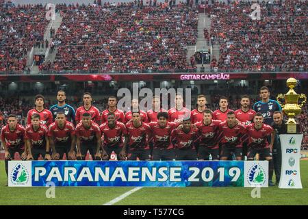 PR - Curitiba - 04/21/2019 - 2019 Paranaense, pr'Athletico Athletico - Toledo x-PR les joueurs posent pour le match contre Toledo au stade Arena da Baixada pour le championnat de l'état en 2019. Photo : Gabriel Machado / AGIF Banque D'Images