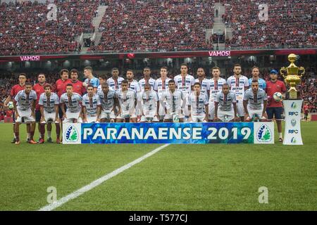 PR - Curitiba - 04/21/2019 - 2019 Paranaense, Athletico PR x Toledo - Toledo Joueurs de poser pour le match contre l'Athletico-PR à Arena da Baixada stade pour le championnat de l'état en 2019. Photo : Gabriel Machado / AGIF Banque D'Images