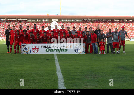 AL - Maceio - 04/21/2019 - 2019 Alagoano, CRB x ASC - l'équipe du CRB et commandé au King pour le stade Pel 2019 Championnat de l'état final. Photo : Itawi Albuquerque / AGIF Banque D'Images