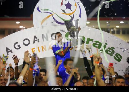 AL - Maceio - 04/21/2019 - 2019 Alagoano, CRB x CSA - CSA joueurs célébrer la victoire à la fin du match contre le CRB au Stade Roi Pele pour le championnat de l'État en 2019. Photo : Itawi Albuquerque / AGIF Banque D'Images